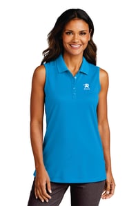 Image 1 of Ladies Embroidered UV Sleeveless Polo - 3 color options