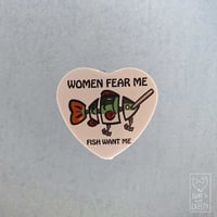 [ANIMALS?] - Women fear me, Fish want me - button