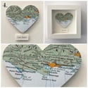 Rocket & Co. 'Love Dorset' And Dorset Area Framed Map Heart Artworks