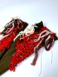 Image 3 of 🎀 PIERCED CAPSULE 🎀 UNIQUE PIECE VINTAGE LEG WARMERS CUSTOMIZED WITH UPCYCLED SPIKES & WOOL
