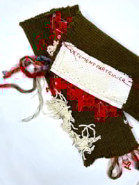 Image 4 of 🎀 PIERCED CAPSULE 🎀 UNIQUE PIECE VINTAGE LEG WARMERS CUSTOMIZED WITH UPCYCLED SPIKES & WOOL