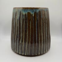 Image 1 of Carved Lines Tapered Vase