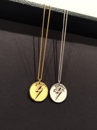 Image 10 of Silver 3D Lightning Bolt Circular Pendant and Chain (925 Silver)