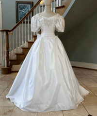 Image 1 of 1980s Satin Princess Gown