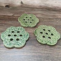 Image 6 of Green Textured Ceramic Flower Arranging Frogs (small)