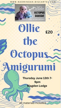 Image 1 of Blagdon amigurumi octopus workshop Thursday June 13th 7-9pm