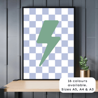 Image 1 of Lightening Checkerboard Print