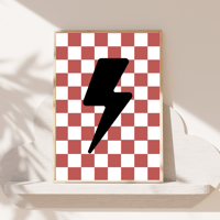 Image 3 of Lightening Checkerboard Print