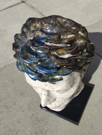 Image 9 of *SALE* 'Serious Moonlight' Ceramic Sculpture (Unique Raku Piece)