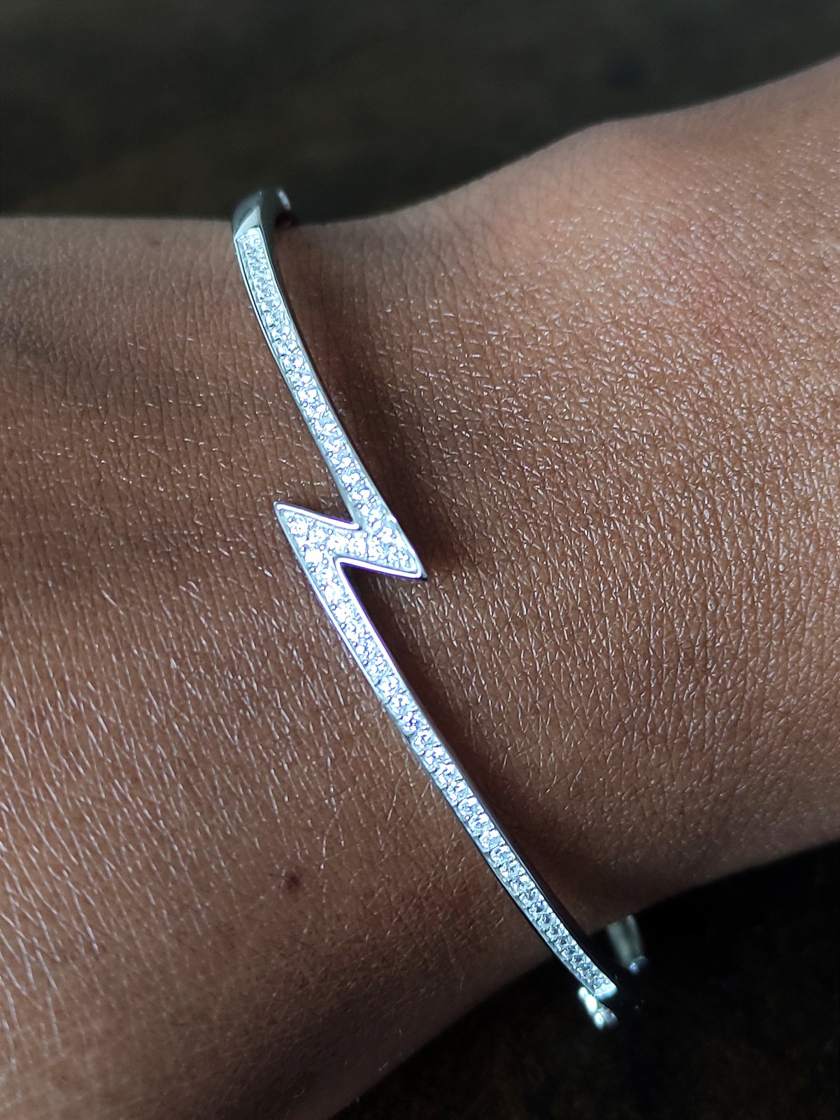 Lightning Bolt Silver Cubic Zirconia Bracelet (Silver 925