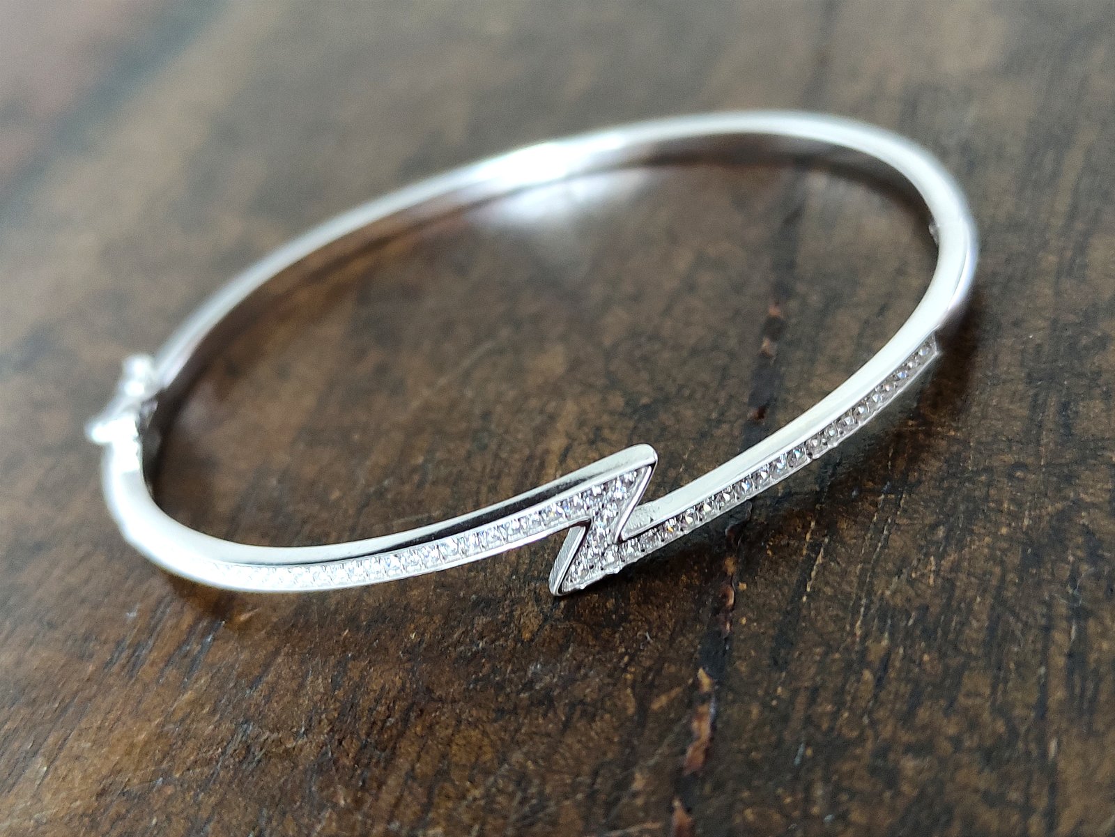 Lightning Bolt Silver Cubic Zirconia Bracelet (Silver 925