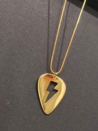 Image 10 of Gold Guitar Pick 'Flash' Lightning Bolt Necklace (925 Silver)