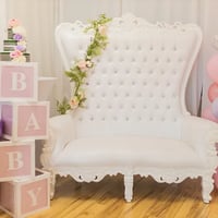 Image 1 of White Double Throne Chair (Loveseat)