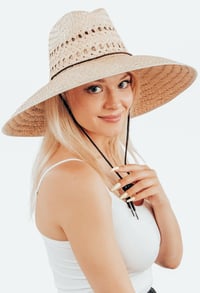 Image 5 of Vented Wide Dome Brim Straw Lifeguard Hat