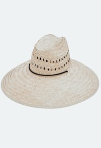 Image 1 of Vented Wide Dome Brim Straw Lifeguard Hat