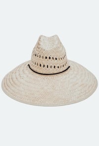 Image 2 of Vented Wide Dome Brim Straw Lifeguard Hat