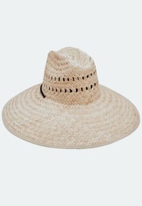 Image 3 of Vented Wide Dome Brim Straw Lifeguard Hat