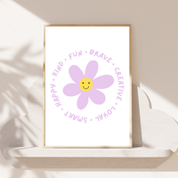 Image 2 of Affirmation Daisy With White Background Print.