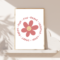 Image 3 of Affirmation Daisy With White Background Print.