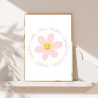 Image 4 of Affirmation Daisy With White Background Print.