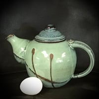 Image 1 of Hand Made Bruen Pottery Copper Green  Teapot