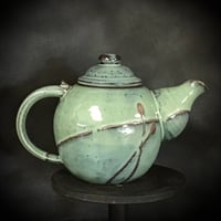 Image 2 of Hand Made Bruen Pottery Copper Green  Teapot