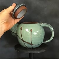 Image 3 of Hand Made Bruen Pottery Copper Green  Teapot