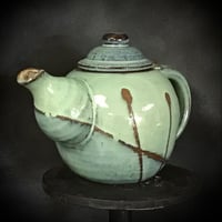 Image 4 of Hand Made Bruen Pottery Copper Green  Teapot