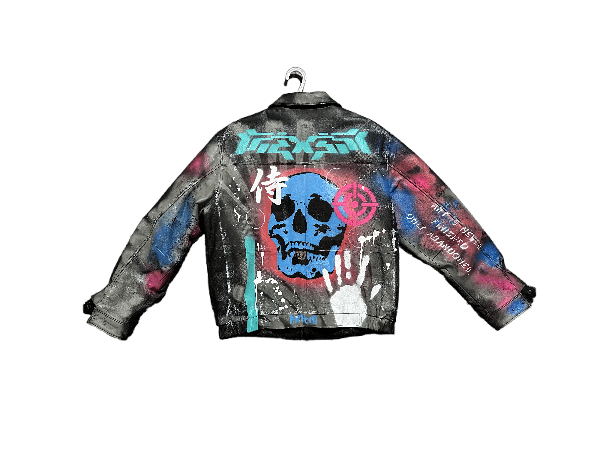 Hand Painted Vintage Overshirt Jacket 100% Polyester Hand Painted Vintage Overshirt Jacket 100% Polyester