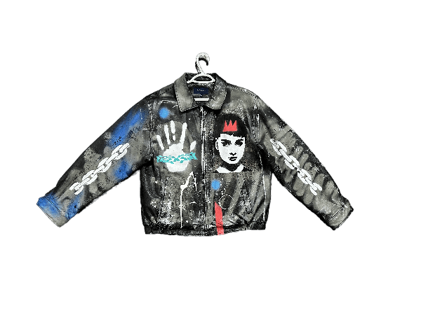 Hand Painted Vintage Overshirt Jacket 100% Polyester