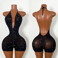 Exotic Zipper Dance Wear Romper Size M / L 