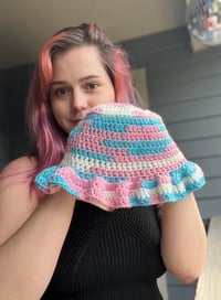 transgender pride relaxed ruffle hat