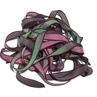 Image 1 of 1PC.  VINEYARD  42" hand dyed wrist wrap bracelet silk ribbon by COLOR KISSED SILK