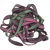 Image 4 of 1PC.  VINEYARD  42" hand dyed wrist wrap bracelet silk ribbon by COLOR KISSED SILK