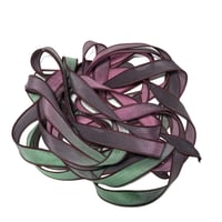Image 5 of 1PC.  VINEYARD  42" hand dyed wrist wrap bracelet silk ribbon by COLOR KISSED SILK