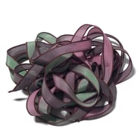 Image 6 of 1PC.  VINEYARD  42" hand dyed wrist wrap bracelet silk ribbon by COLOR KISSED SILK