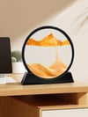 3D Moving Sand Art Picture Round Glass Deep Sea Sandscape Hourglass Quicksand Craft Flowing 