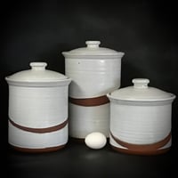 Image 2 of Full Size Snow White Stoneware Canister Set