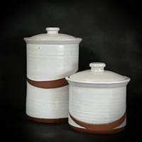 Image 4 of Full Size Snow White Stoneware Canister Set