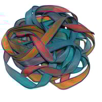 Image 1 of 1PC.  MOROCCO  42" hand dyed wrist wrap bracelet silk ribbon by COLOR KISSED SILK