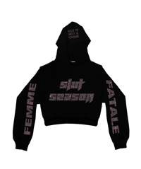 Image 1 of SLUT SEASON GALAXY CROPPED HOODIE