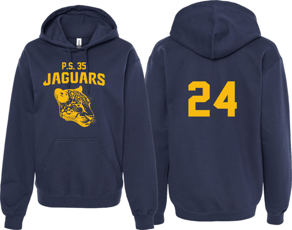 Image of PS 35 Jaguars Hoodie (Navy w/Gold Lettering)