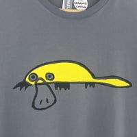 Image 2 of 'PLATYPUS' - ADULT grey  T-SHIRT