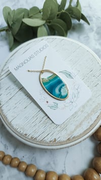 Image 2 of Ocean Geode Oval Pendant 