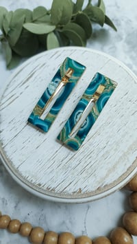 Ocean Geode Hair Barretts