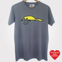 Image 1 of 'PLATYPUS' - ADULT grey  T-SHIRT