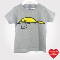 Image 1 of 'Platypus' - Kids Aust made grey t-shirt