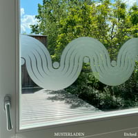 Image 1 of Wellen Fensterdeko aus selbstklebender Milchglasfolie