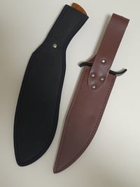 Image 3 of SET 2 Knives - Kukri Heavy Duty Hunting + Bowie Knife with Leater Sheath