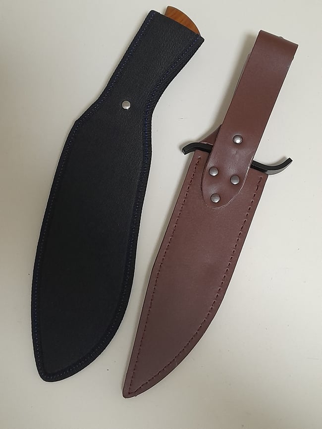 SET 2 Knives - Kukri Heavy Duty Hunting + Bowie Knife with Leater Sheath